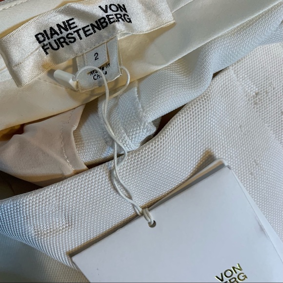 NWT Diane Von Furstenberg White Wide Leg Pant - Picture 7 of 11